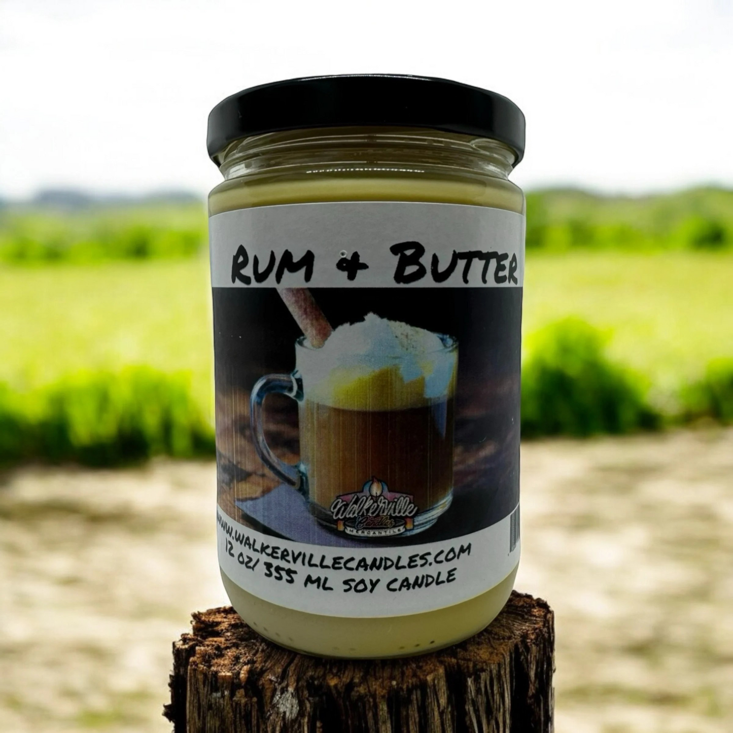 Rum & Butter 100% Coconut Soy Eco-friendly 12 oz Candle Wood Wick