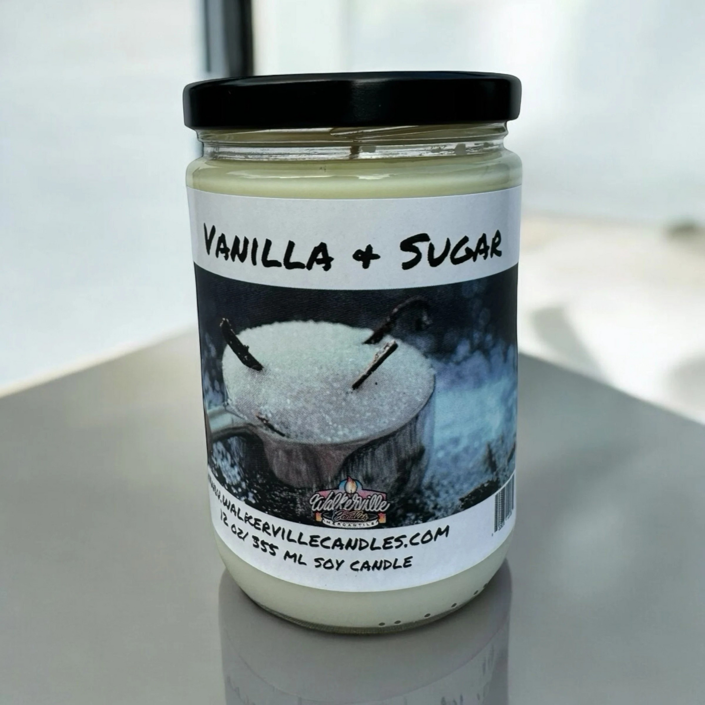 Vanilla & Sugar 100% Coconut Soy Eco-friendly 12 oz Candle Wood Wick