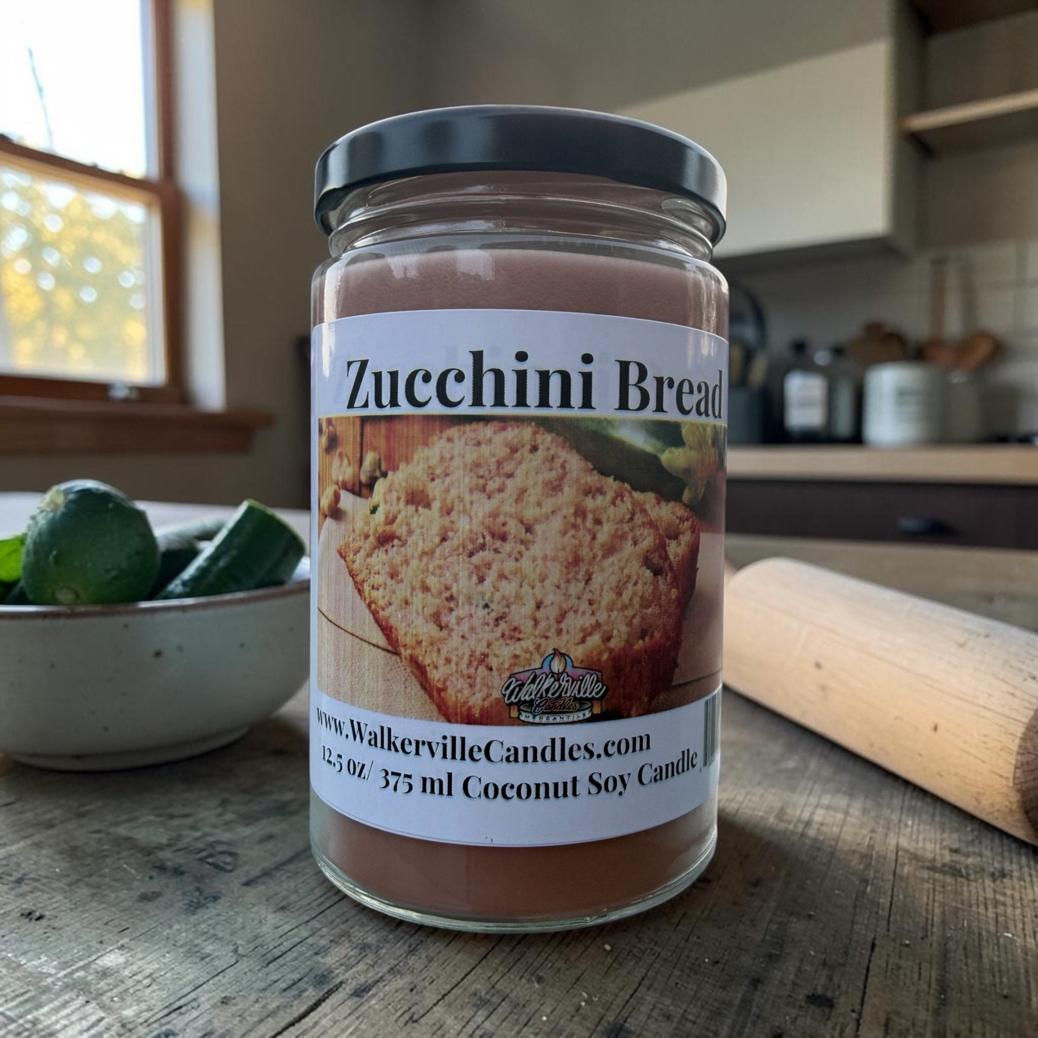 Zucchini Bread Coconut Soy 12.5 oz/ 375 ml Candle Wood Wick - Walkerville Candles